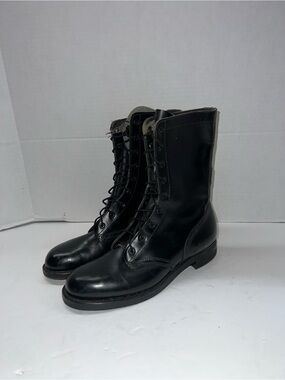 Vintage Black 1980’s ADDISON SHOE COMP. 9 Hole Vulcan Military Combat Boots 8 A